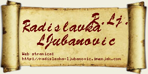Radislavka LJubanović vizit kartica